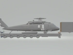 причіпний низькорамний вертолітний транспорт 3D Принт Модель
