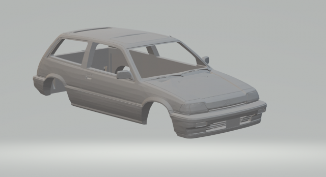 honda civic si hatchback years 80 3D-Druckmodell .c4d .max .obj .3ds .fbx .stl .blend 