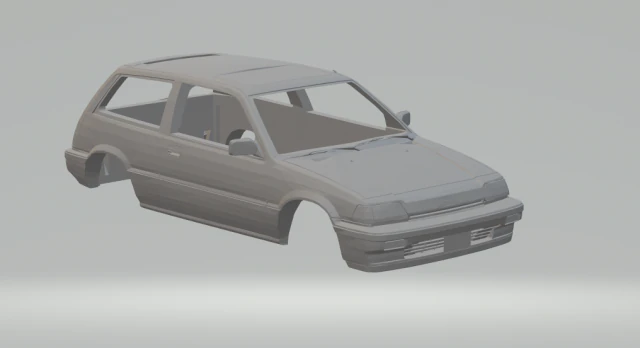 honda civic si hatchback years 80 3D Print Model .c4d .max .obj .3ds .fbx .stl .blend 