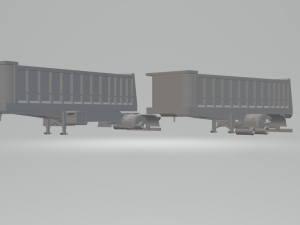 double truck semi trailer bulk trailer dumper usa 3D Print Model
