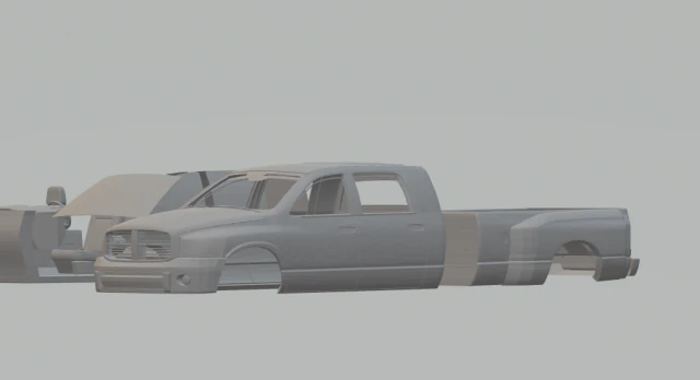 dodge ram mega cab 3D Print Model .c4d .max .obj .3ds .fbx .stl .blend 