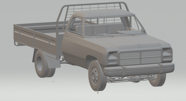 1992 dodge d350 3D प्रिंट मॉडल .c4d .max .obj .3ds .fbx .stl .blend 