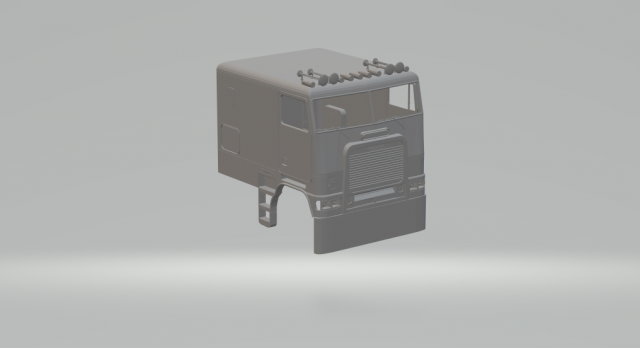 freightliner flb cab over 3D Принт Модель .c4d .max .obj .3ds .fbx .stl .blend 