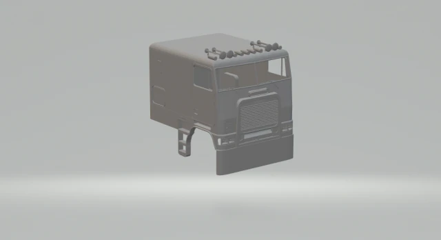 freightliner flb cab over 3D Print Model .c4d .max .obj .3ds .fbx .stl .blend 