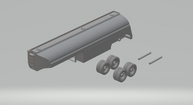trailer gas old truck 3D प्रिंट मॉडल .c4d .max .obj .3ds .fbx .stl .blend 