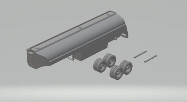 trailer gas old truck 3D Print Model .c4d .max .obj .3ds .fbx .stl .blend