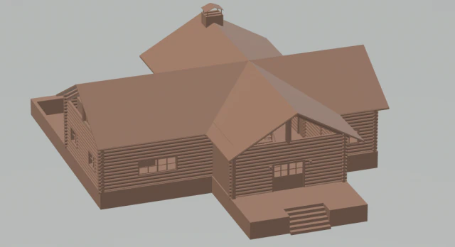 house rustic 3D Print Model .c4d .max .obj .3ds .fbx .stl .blend 