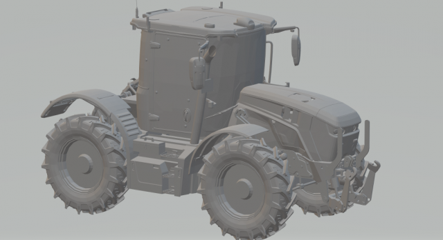 jcb tractor 3D Print Model .c4d .max .obj .3ds .fbx .stl .blend 