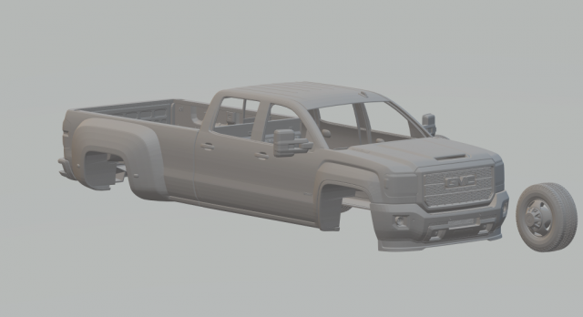 gmc sierra hd 3500 3D 打印模型 .c4d .max .obj .3ds .fbx .stl .blend 