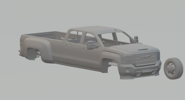gmc sierra hd 3500 3D Print Model .c4d .max .obj .3ds .fbx .stl .blend 