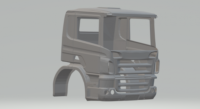 scania 114 day cab 3D Print Model .c4d .max .obj .3ds .fbx .stl .blend 