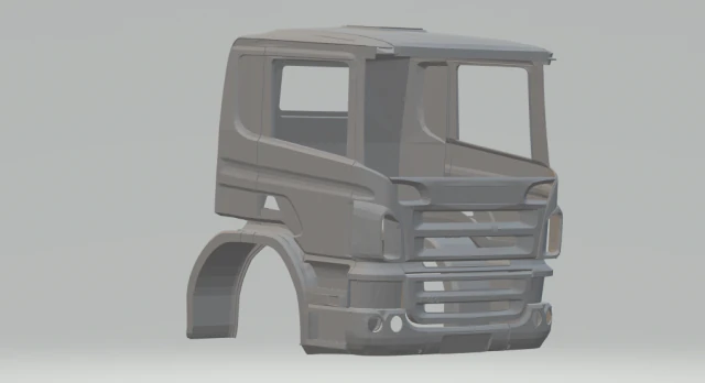 scania 114 day cab 3D Print Model .c4d .max .obj .3ds .fbx .stl .blend 