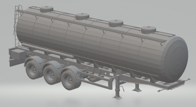 tank gas semi trailer Modelo de impresión 3D .c4d .max .obj .3ds .fbx .stl .blend 