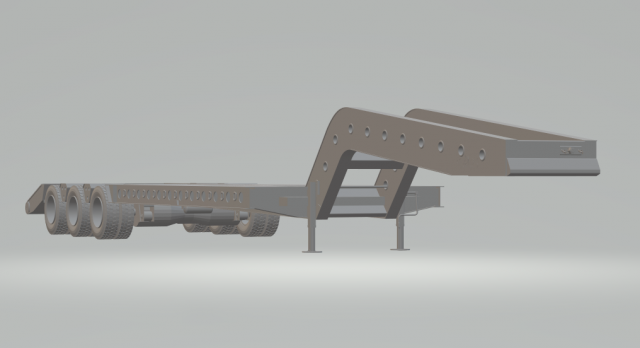 lowbed transport trailer 3D-printmodel .c4d .max .obj .3ds .fbx .stl .blend 