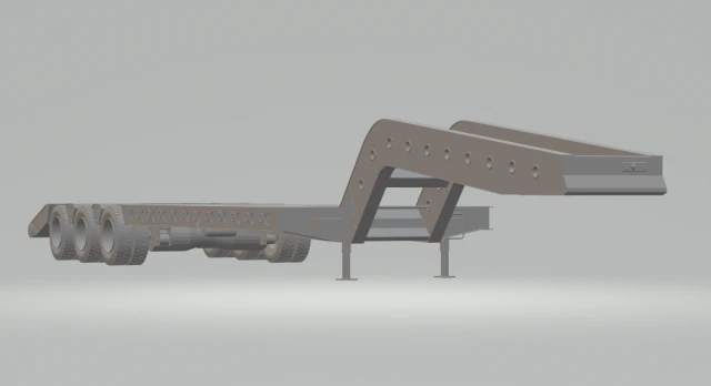 lowbed transport trailer 3D Print Model .c4d .max .obj .3ds .fbx .stl .blend 