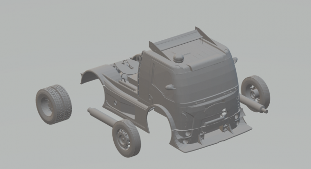 cargo f-truck 3D Baskı Modeli .c4d .max .obj .3ds .fbx .stl .blend