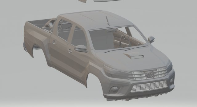 toyota hilux 3D Print Model .c4d .max .obj .3ds .fbx .stl .blend 