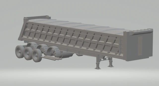 dumper trailer 3D Print Model .c4d .max .obj .3ds .fbx .stl .blend 