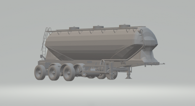 silo grain trailer 3D Принт Модель .c4d .max .obj .3ds .fbx .stl .blend 