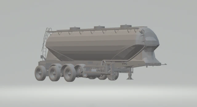 silo grain trailer 3D Print Model .c4d .max .obj .3ds .fbx .stl .blend 