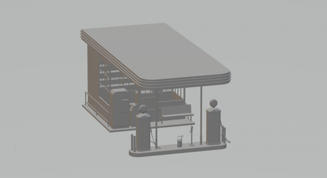 gas station 3D-printmodel .c4d .max .obj .3ds .fbx .stl .blend 