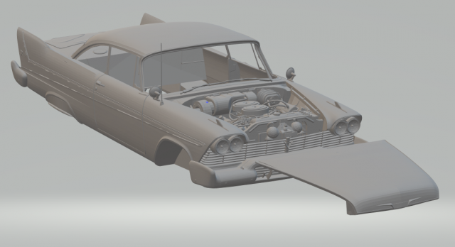 plymouth fury 3D Print Model .c4d .max .obj .3ds .fbx .stl .blend 