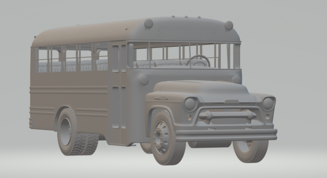Gmc bus 57 Modello di stampa 3D .c4d .max .obj .3ds .fbx .stl .blend