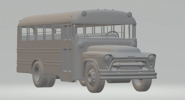 Gmc bus 57 3D Print Model .c4d .max .obj .3ds .fbx .stl .blend 