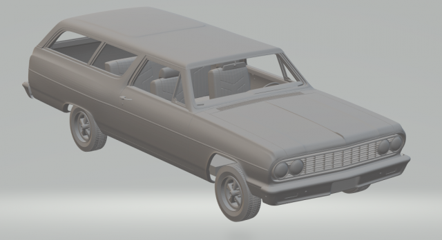 chevrolet chevelle wagon 64 3D Принт Модель .c4d .max .obj .3ds .fbx .stl .blend