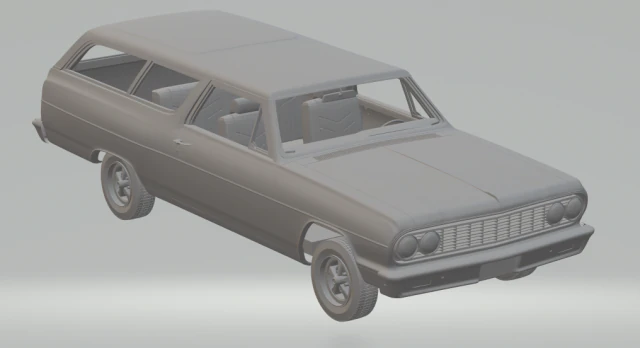 chevrolet chevelle wagon 64 3D Print Model .c4d .max .obj .3ds .fbx .stl .blend