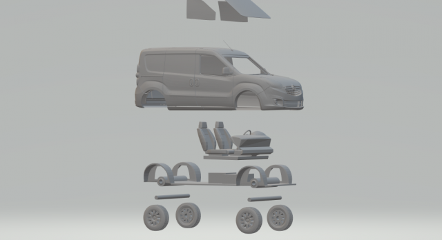 opel combo van panel 3D प्रिंट मॉडल .c4d .max .obj .3ds .fbx .stl .blend 