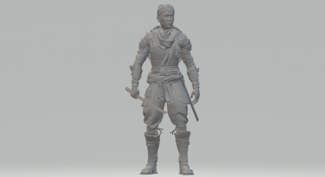 samurai diorama 3D Baskı Modeli .c4d .max .obj .3ds .fbx .stl .blend 