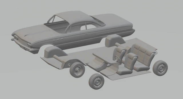 buick lesabre 61 3D Print Model .c4d .max .obj .3ds .fbx .stl .blend 