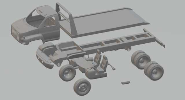 gmc topkick c8500 towtruck flarbed 04 Modelo de impresión 3D .c4d .max .obj .3ds .fbx .stl .blend 