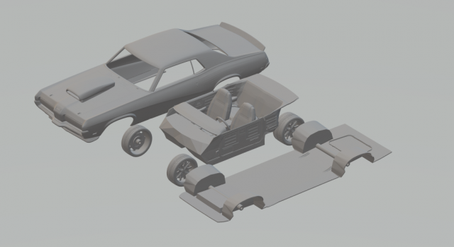 mercury cougar custom Model do druku 3D .c4d .max .obj .3ds .fbx .stl .blend 