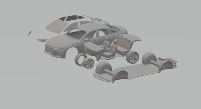 audi s6 sedan 3D-Druckmodell .c4d .max .obj .3ds .fbx .stl .blend 