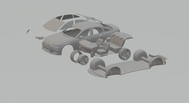 audi s6 sedan 3D Print Model .c4d .max .obj .3ds .fbx .stl .blend 