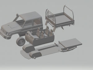 toyota land cruiser j70 double cab pickup Modèles 3D en vedette