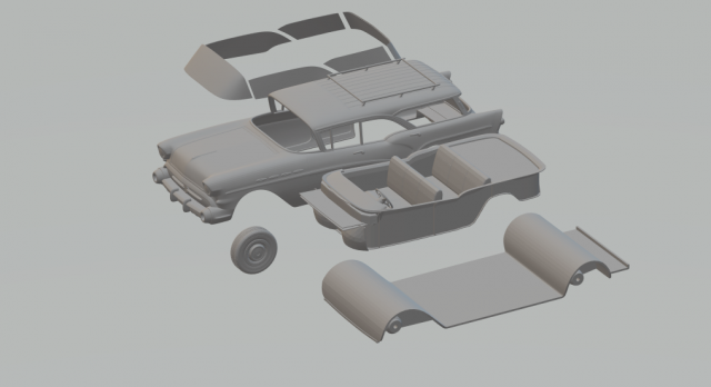 buick century caballero wagon 57 3D Baskı Modeli .c4d .max .obj .3ds .fbx .stl .blend 