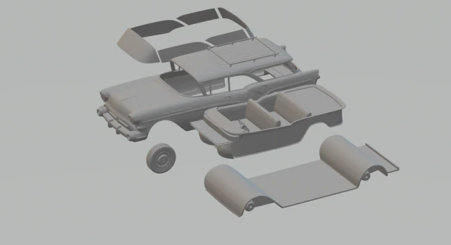 buick century caballero wagon 57 3D Print Model .c4d .max .obj .3ds .fbx .stl .blend 