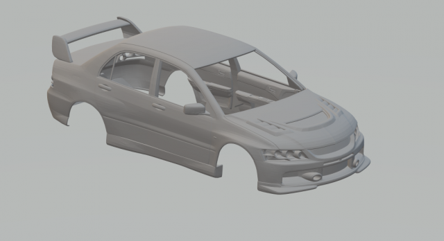 Mitsubishi lancer evo 9 3D Print Model .c4d .max .obj .3ds .fbx .stl .blend 