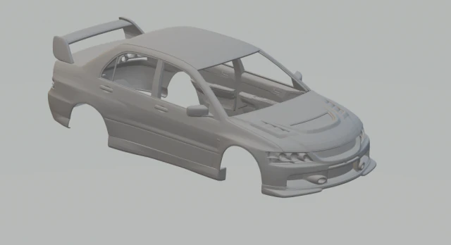 Mitsubishi lancer evo 9 3D Print Model .c4d .max .obj .3ds .fbx .stl .blend 