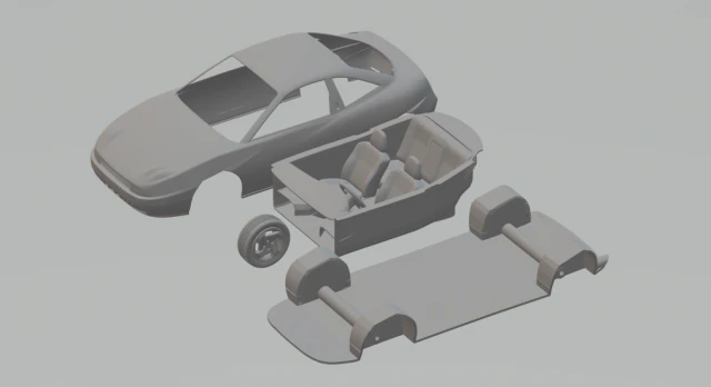 fiat coupe 98 3D Print Model .c4d .max .obj .3ds .fbx .stl .blend