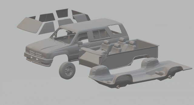 toyota 4runner 1986 3Dプリントモデル .c4d .max .obj .3ds .fbx .stl .blend 