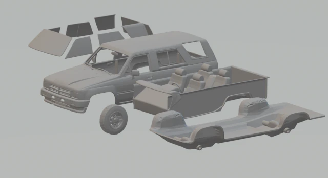 toyota 4runner 1986 3D Print Model .c4d .max .obj .3ds .fbx .stl .blend 