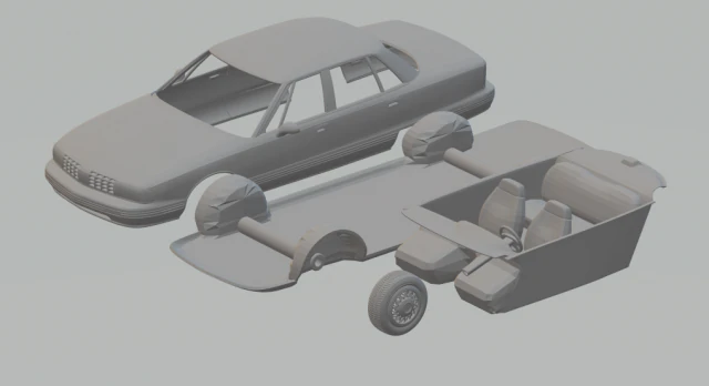 oldsmobile 98 1991 3D Print Model .c4d .max .obj .3ds .fbx .stl .blend