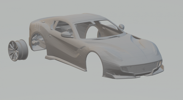 ferrari f12 Modelo de Impressão 3D .c4d .max .obj .3ds .fbx .stl .blend 