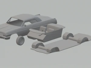 buick yaban kedisi &uuml;st&uuml; a&ccedil;ık 1963 3D Baskı Modeli