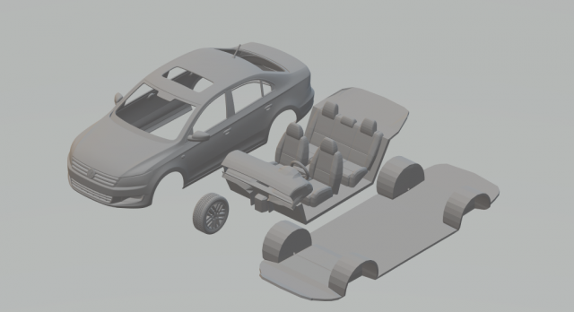 vw santana Model Cetak 3D .c4d .max .obj .3ds .fbx .stl .blend 