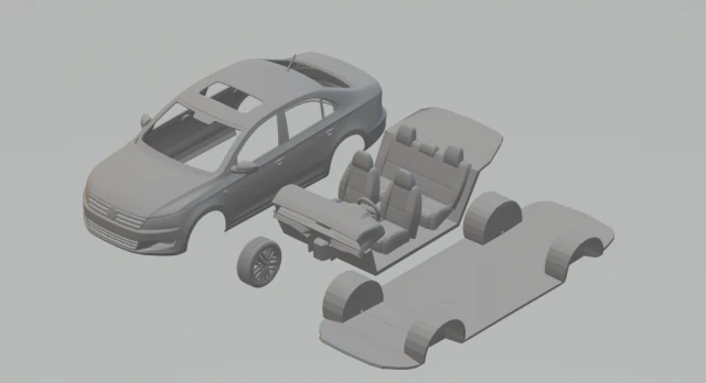 vw santana 3D Print Model .c4d .max .obj .3ds .fbx .stl .blend 